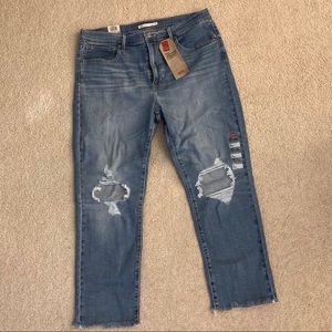 Levis high rise straight crop Jeans